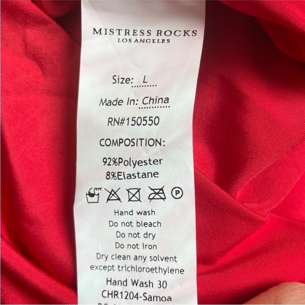 NWT House of CB: Mistress Rocks - Samoa Red Strappy Mini Dress - Large - Picture 7 of 7